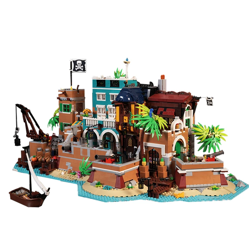 New 3247PCS medieval Pirate Series The Pirate Port of Nassau model DIY creative ideas childrenToy Gift building blocks MOC-21322