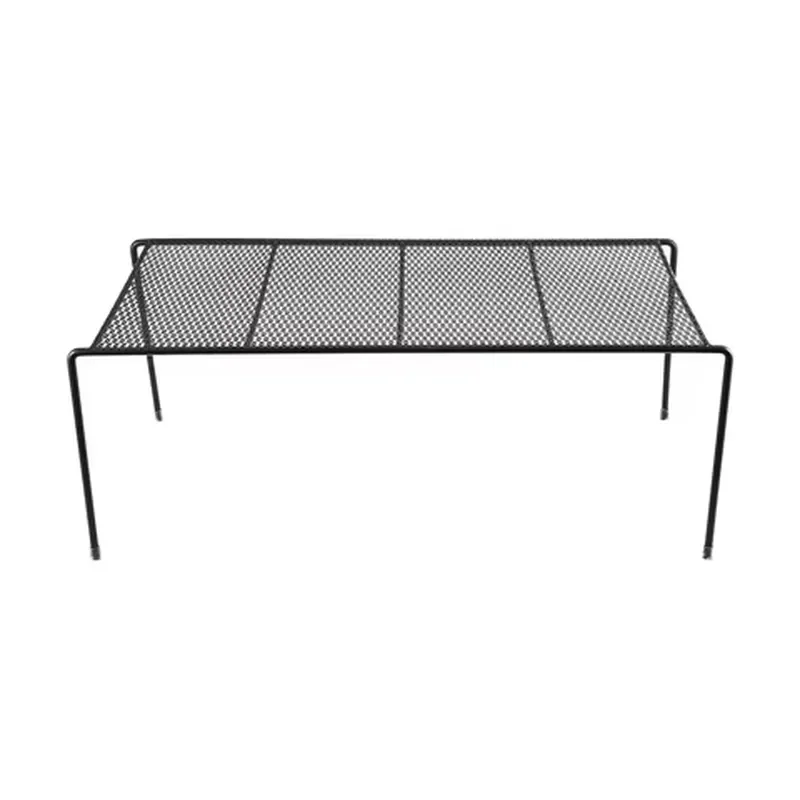 for Practical Black Metal Mesh Large Shelf Kitchen Cabinet Storage Rack Home Decoration Kitchen Storage Device
