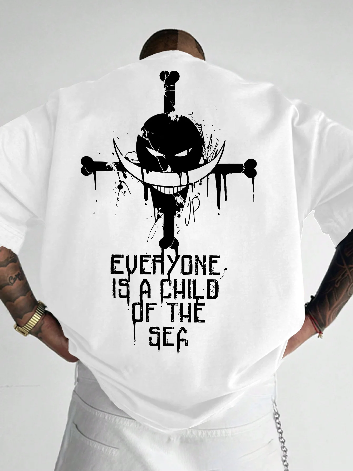 Цельная новая аниме-футболка с короткими рукавами и принтом «Белая борода Эдвард Ньюгейт», мужской и женский хлопковый свободный топ для родителей и детей