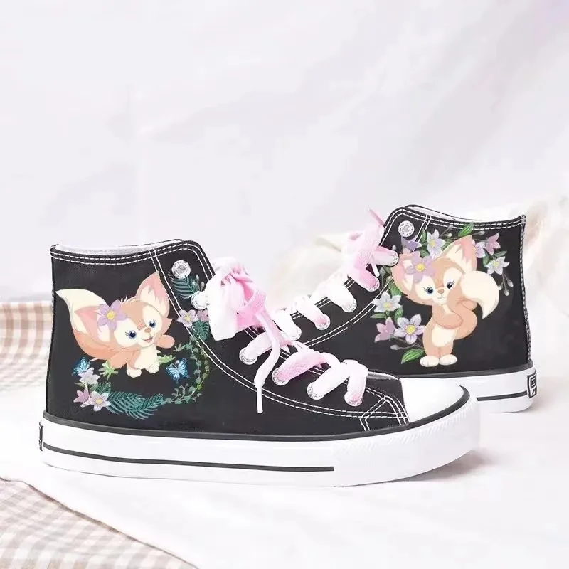 

2024 LinaBell plus size Canvas Shoes Women's High-top Black Student Couple Low-top White Lotso Huggin real pictures man shoes