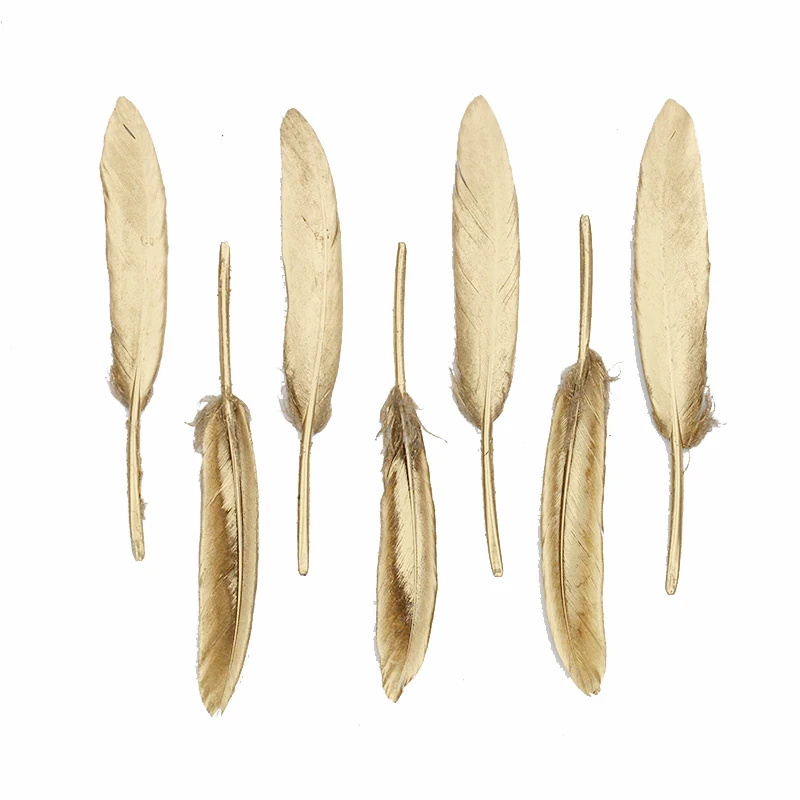 10pcs Golden Goose Feathers 4-6inch(10-15cm) for Art Craft Party Decoration Clothing Accessories Duck Feather