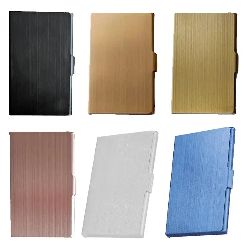Custom LOGO Stainless Steel Card Case Box Holder Laser Personalized Company Name Numbers Business Cardcase Bag Gift