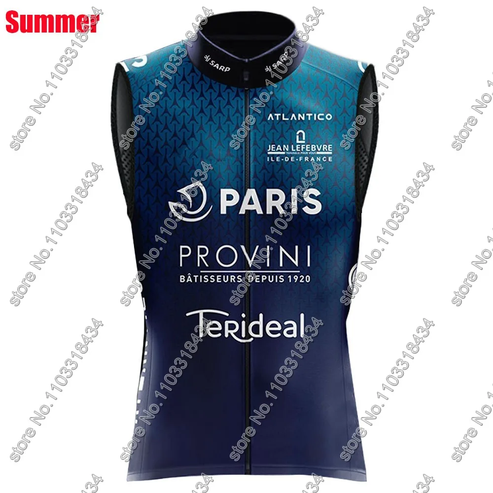 Winter France-Paris 2024 Cycling Vest Team Short Sleeve French Clothing Road Bike Shirts Bicycle MTB