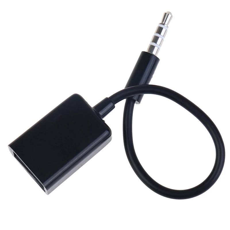 3.5mm Male AUX Audio Plug Jack To USB 2.0 Female Converter Cable Cord Car MP3