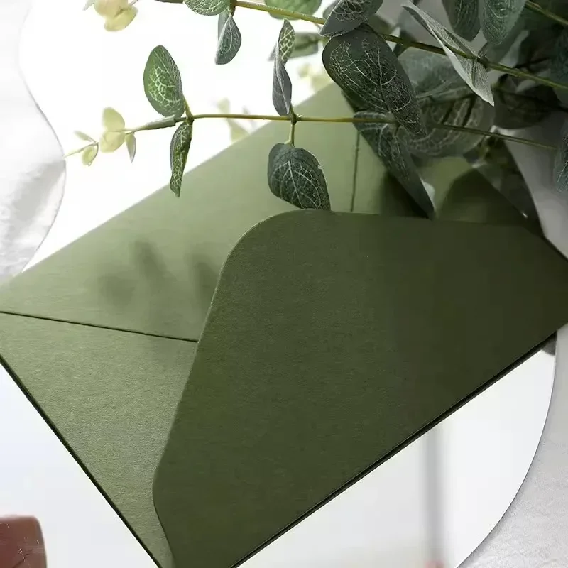 Imagem -06 - High-grade Fresh Envelopes Verdes Envelopes Grosses Embalagem de Presentes Kawaii Convites de Casamento Tampa de Cartões Papelaria Bonita Pcs