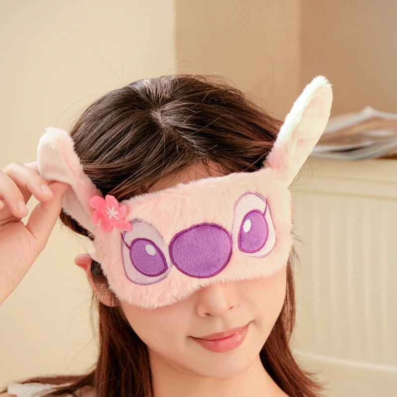 디즈니 스티치 아이 마스크 점심 잠자는 만화 귀여운 소녀 플러시 아이 마스크