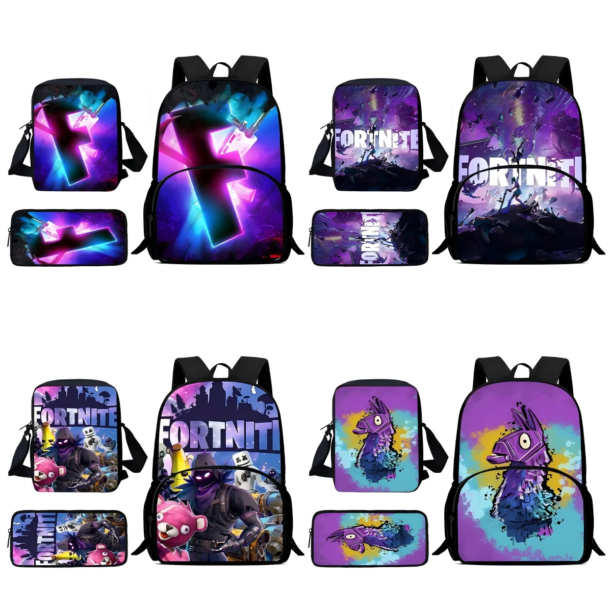

New Hot Game FortniteS Child Backpacks Shoulder Bag Pencil Case Pupil Large Capacity School Bags for Boys Girls Best Gift