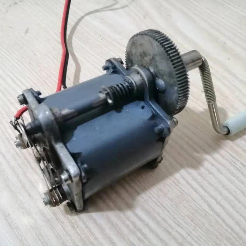 Used Old Magnet Telephone Generator Hand Alternator 220v Volt 80W Speed Gearbox