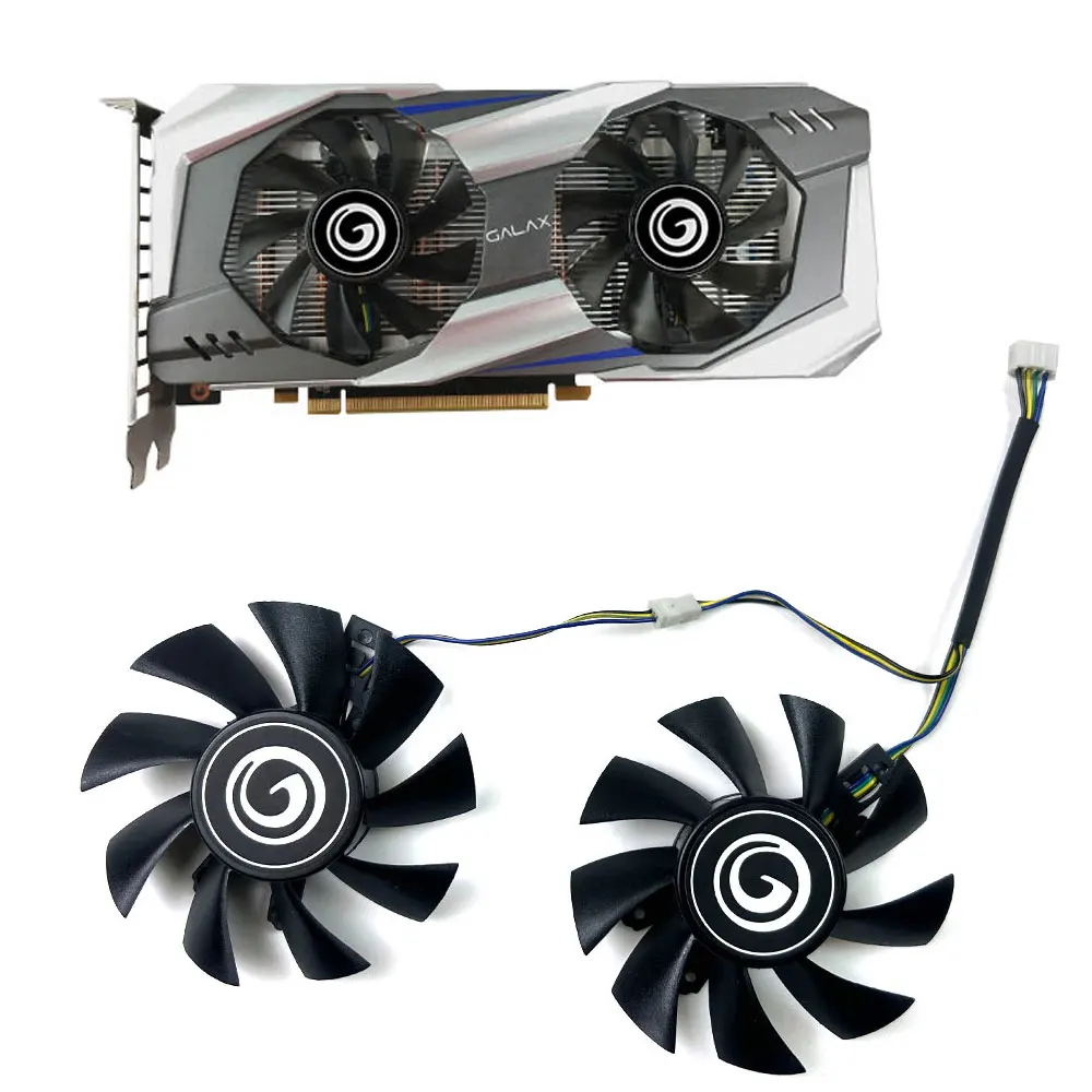 2PCS NEW Cooling Fan 75MM 4PIN T128015SH For GALAX GeForce GTX 1060 video card fans