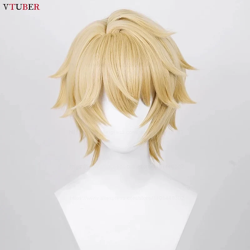 Gepard Landau Wigs Honkai Star Rail Short Straight Blonde Yellow Heat Resistant Synthetic Hair Party Game Cosplay Wig + Wig Cap