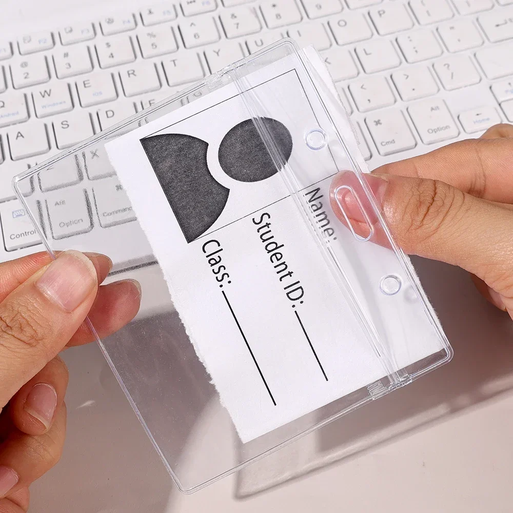 Porte-cartes horizontal étanche avec lanières, optique, porte-badges transparents en plastique, manchon refermable pour carte d'identité, protecteurs de cartes