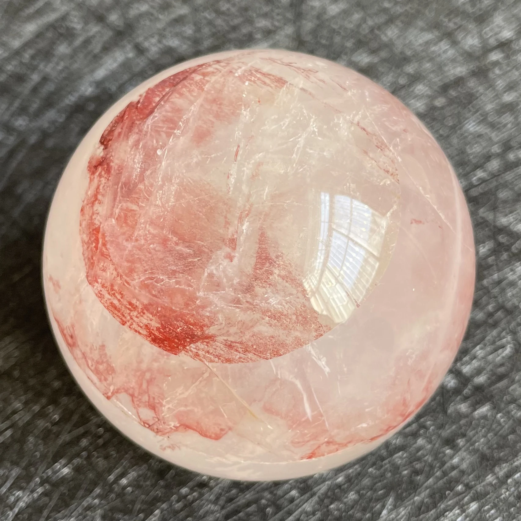 282g Natural Stone Clear Quartz Crystal Ball Rainbow Sphere Polished Rock Reiki Healing L12