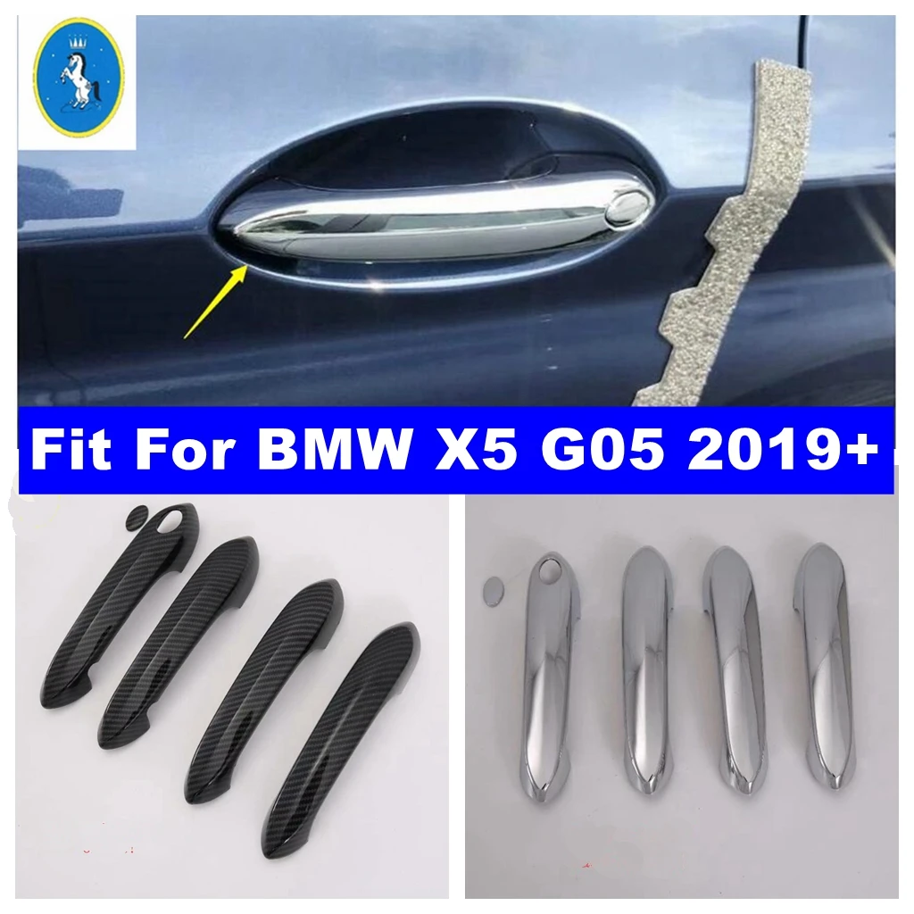 

Car Exterior Door Pull Doorknob Handle Decor Cap Sticker Accessories Cover Trim For BMW X5 G05 2019 - 2024 Chrome / Carbon Fiber