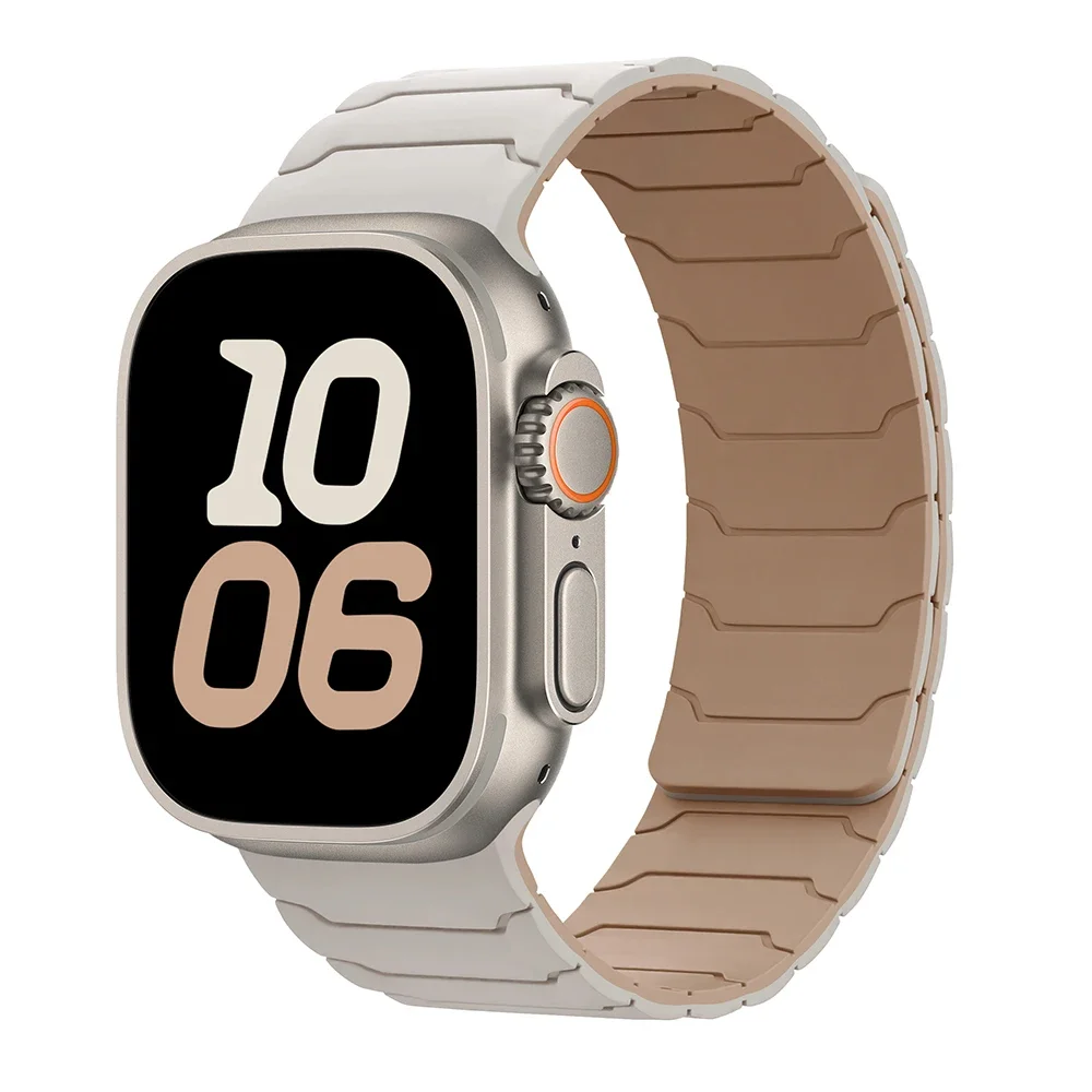 Armband für Apple Watch Ultra 2 Band 49 mm 45 mm 44 mm 40 mm 42 mm 46 mm 41 mm 38 mm magnetisches Silikonarmband IWatch Serie 10 SE 9 8 7