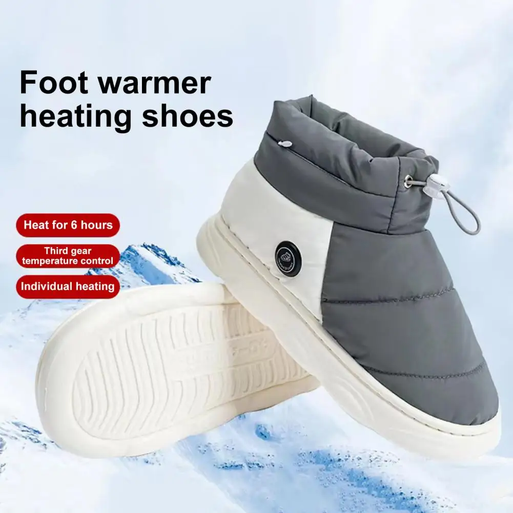 Wireless Heated Foot Warmer Shoes Electric Heated Slippers Temperature Adjustable Heated Shoes Non-Slip Electric Heating Shoes