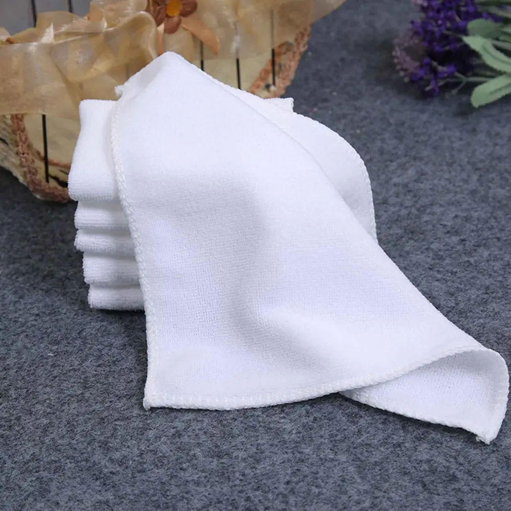 10PCS White Square Microfiber Car Cloth Towel Home Kitchen Wash Cleaning Cloth