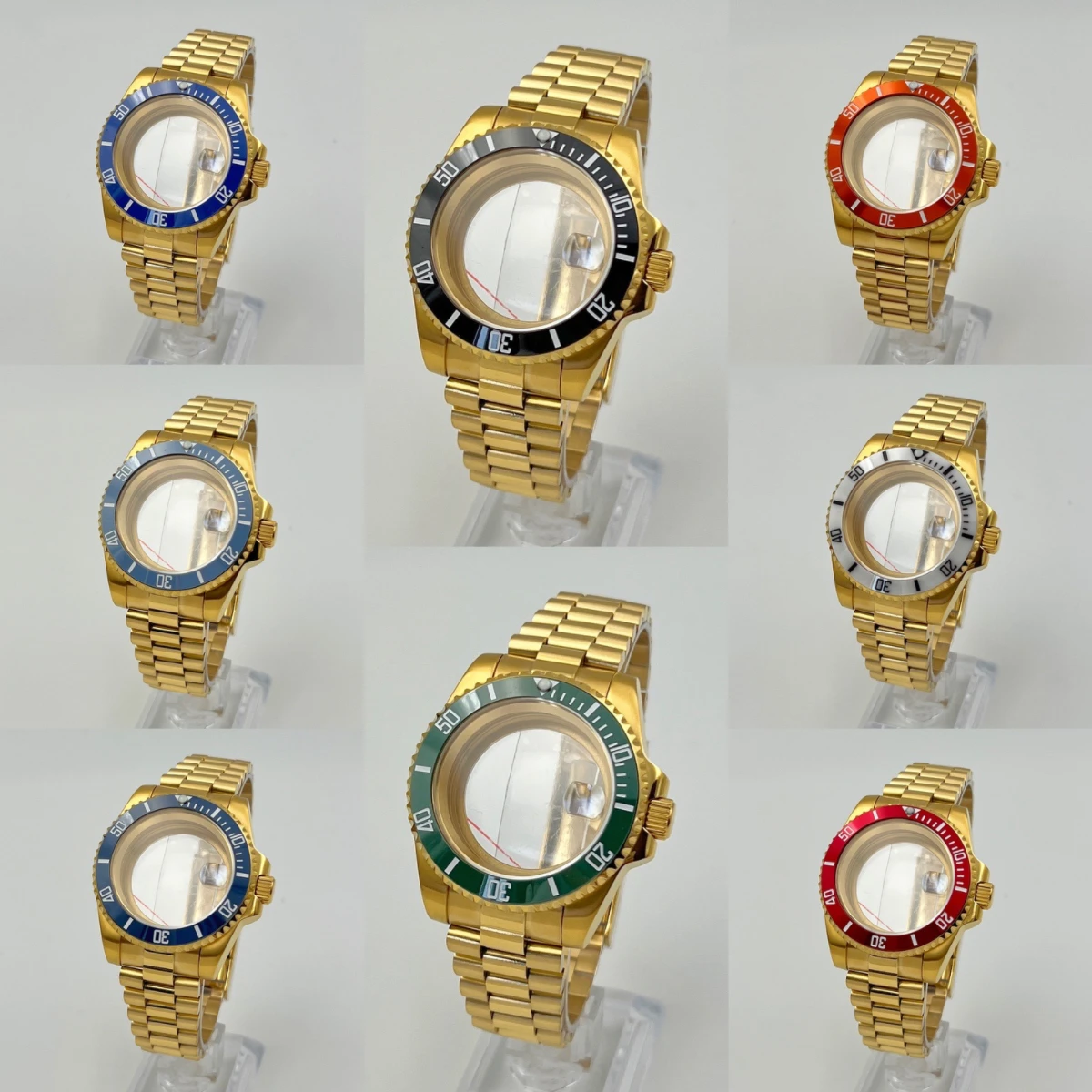 

NH35 case, high-quality gold plated case presidential strap set, multi-color SUB bezel, suitable for NH34/NH35/36,