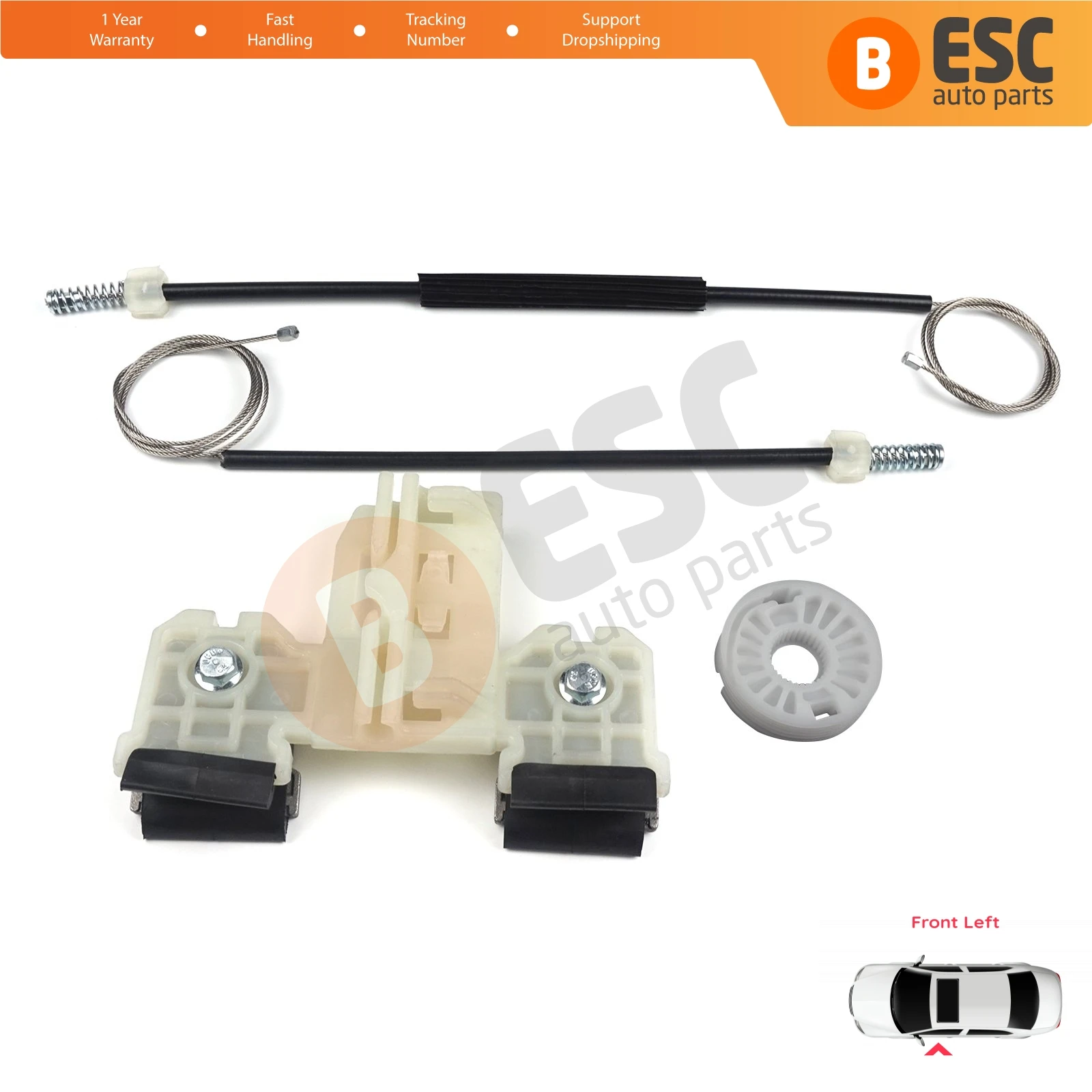 

EWR5074 Electric Window Regulator Lifter Repair Kit Front Left Door for Skoda Fabia MK2 5J MG 542 545 2006-2014 5-Door 5J1837401