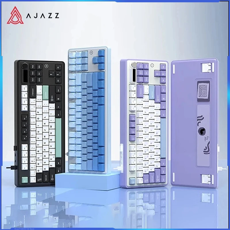 

Ajazz Ak870 Mechanical Keyboard Three Mode 84 Keys Gasket Hot Swap RGB Wired 2.4g Wireless Bluetooth Customized Game Keyboards