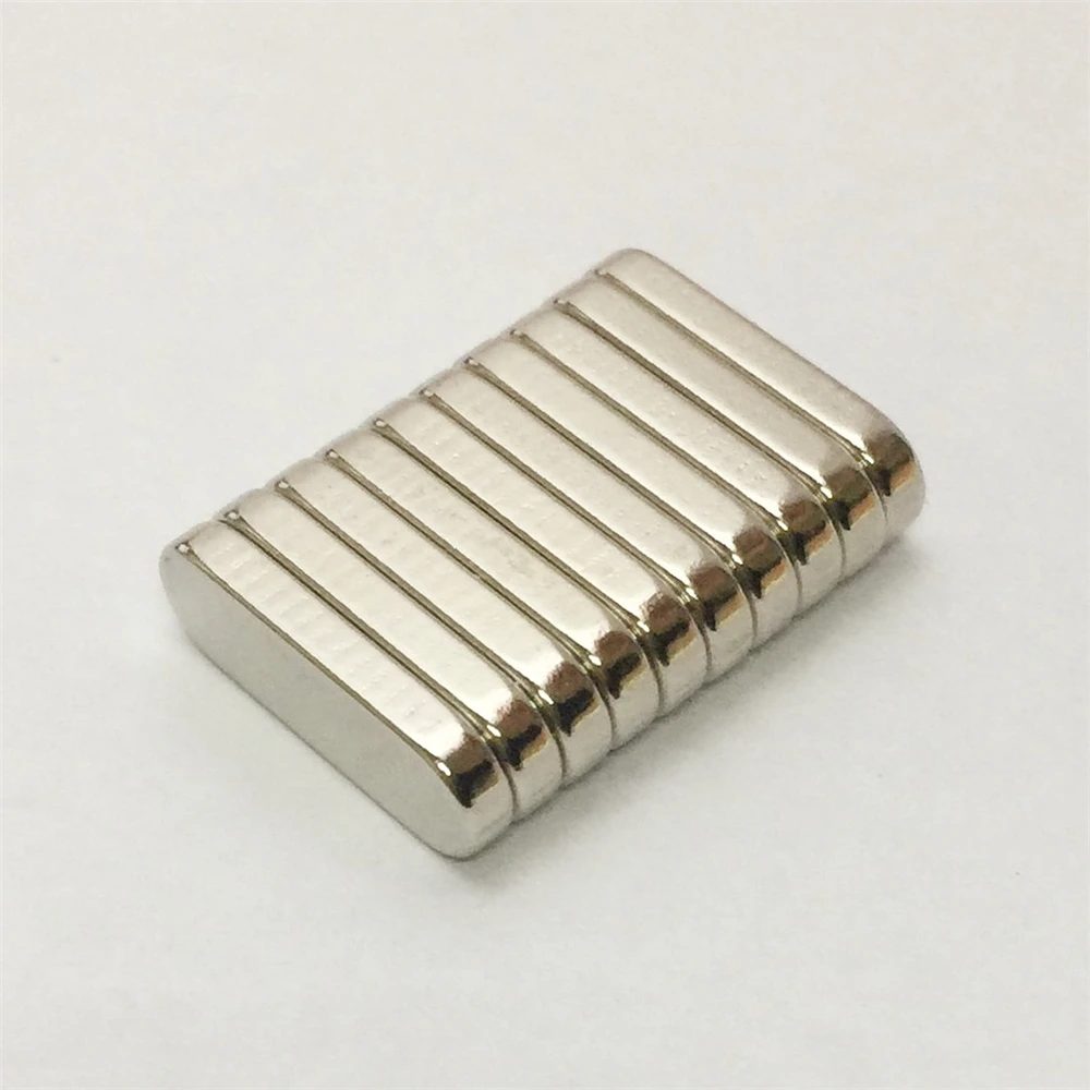 20PCS Neodymium Magnet Rare Earth Block Magnets With Round Edge Silver Casual Special Shape Magnetic Materials 19.05x6.35x2.54mm