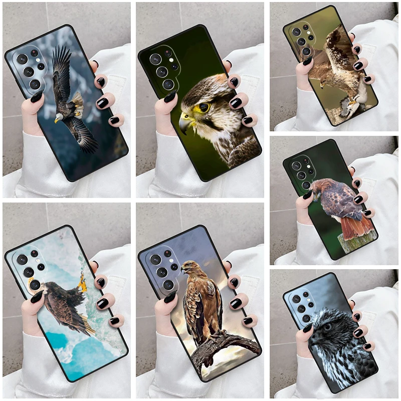 Phone Case For Samsung Galaxy S24 S23 S21fe S22 Ultra Plus Note 10 20 S8 S9 S10 Cover Eagle Bird of Prey Hawk