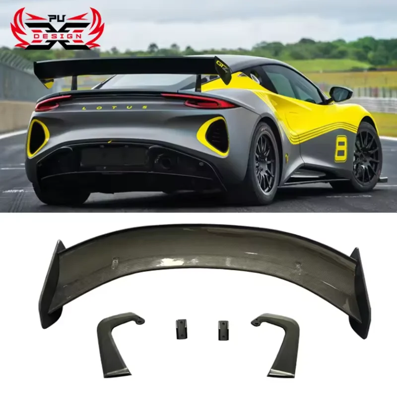 For Lotus Emira 100% Dry Carbon Fiber GT4 Style Wing Rear Spoiler Body Kits