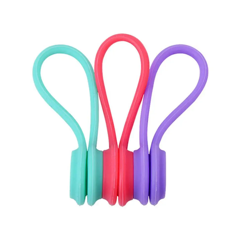 NewSoft Silicone Magnetic Cable Winder Headphone Earphone Cord Winder Wrap Organizer Data Cable Ties Holder Clips