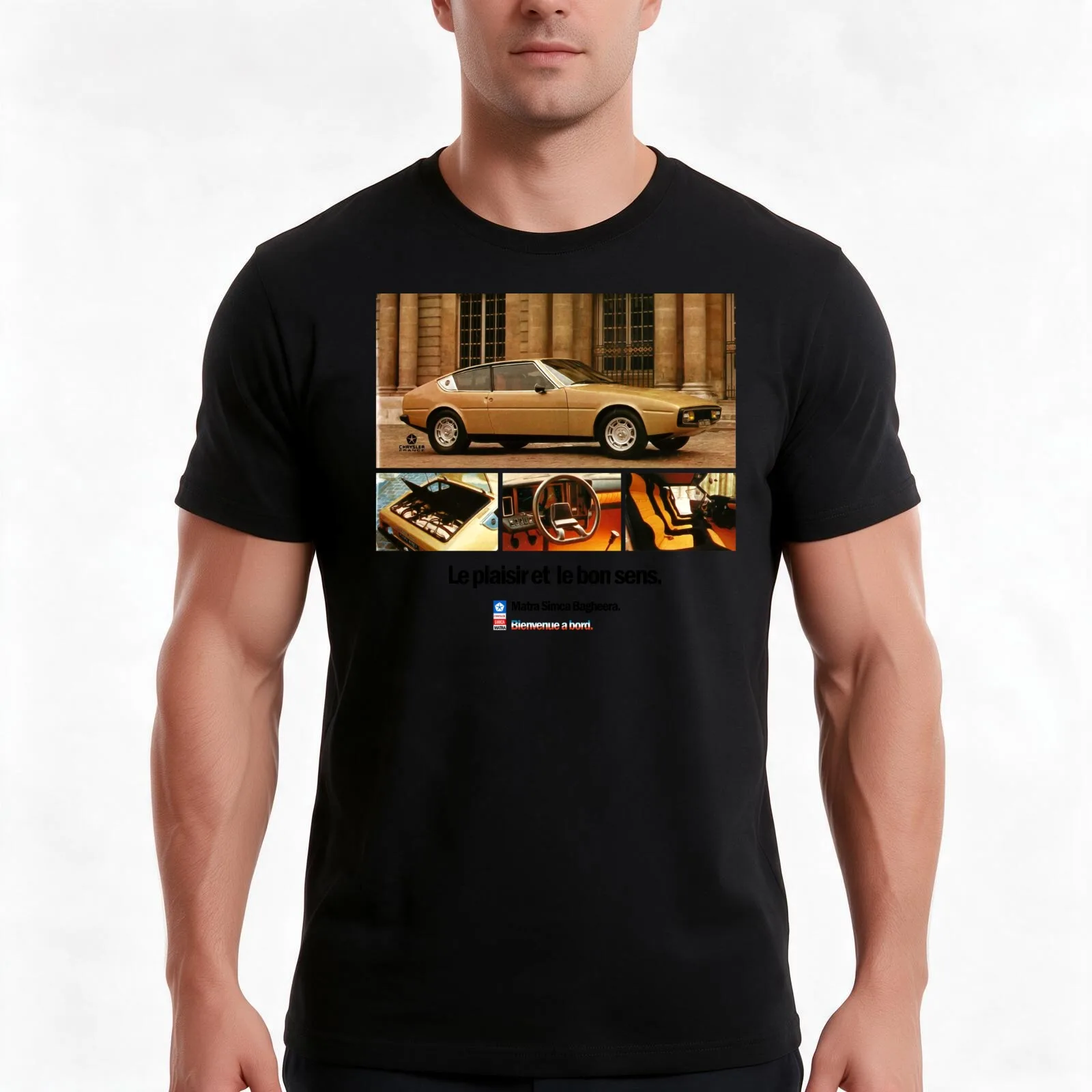 MATRA SIMCA BAGHEERA T-Shirt, Summer Casual Cotton Tee, Oversized Streetwear Tops, Vintage Graphic Print, Loose Fit Short Sleeve