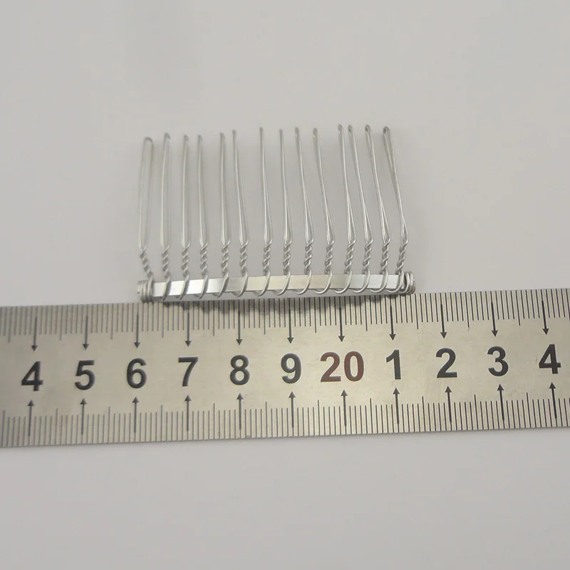 20 Stück Verschiedene Größen Silberne Einfache Gedrehte Drähte Metallkamm für DIY Braut-Tiara-Krone Haaraccessoires Bleifrei Nickelfrei – Detail 2