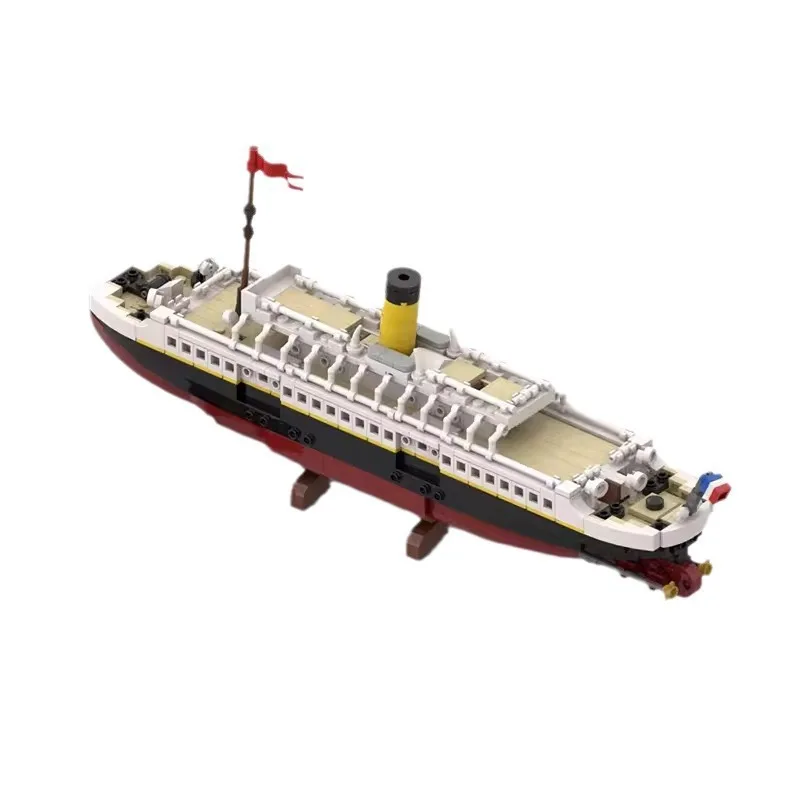 MOC 타이타닉 화이트 보트 노르망디급 함선 키트 모델 빌딩 블록 세트 도시 보트 브릭 DIY 퍼즐 교육용 장난감 어린이 선물