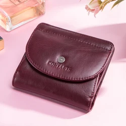 Contact's Name Engraving Fashion Mini Wallet Genuine Leather Coin Purse Women Short Wallets Small Money Bag for Ladies Unisex