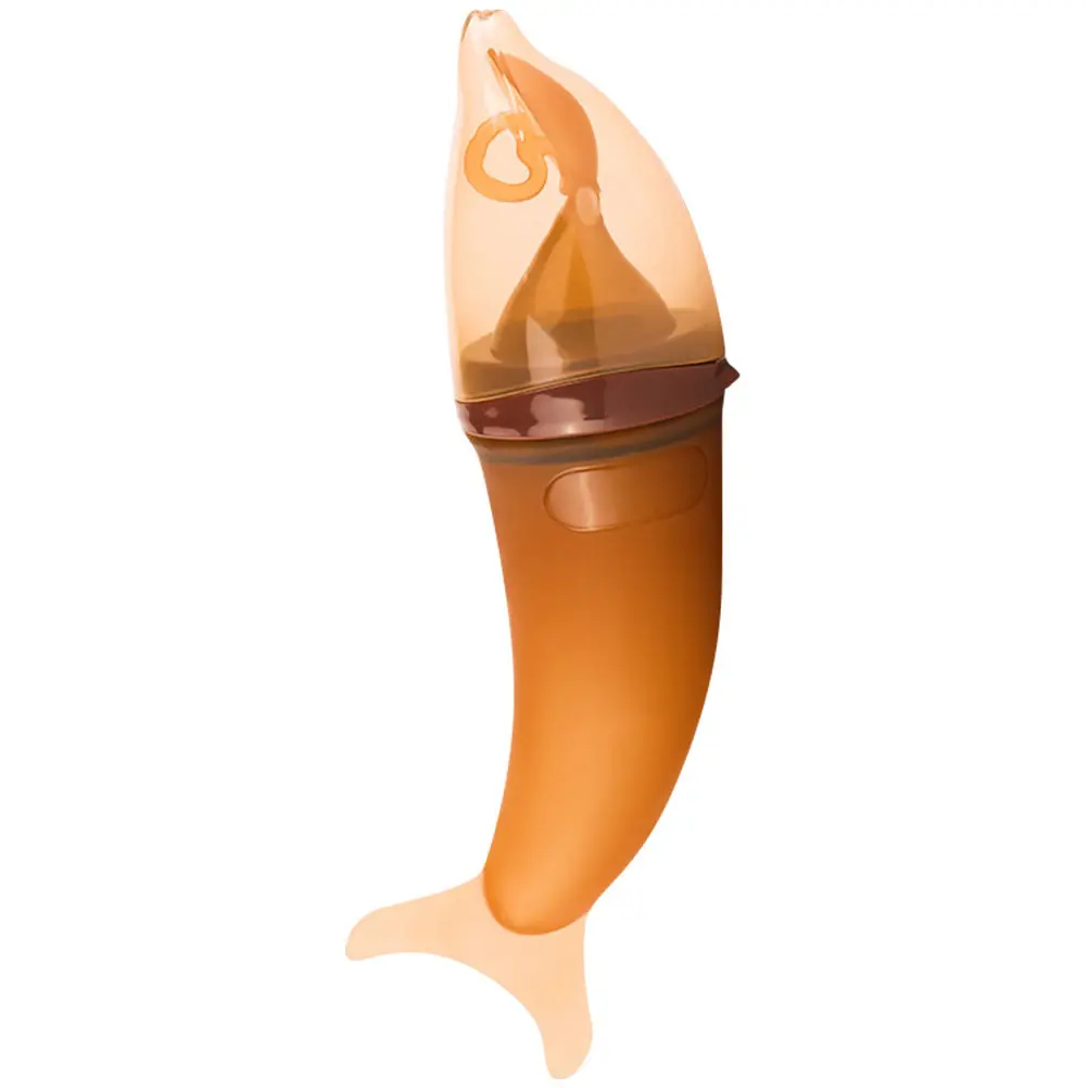 

Бутылочка для кормления малышей с силиконовой ложкой, 1 шт., идеально подходит для пюре, молока, рисовой каши, с углом наклона 45 градусов