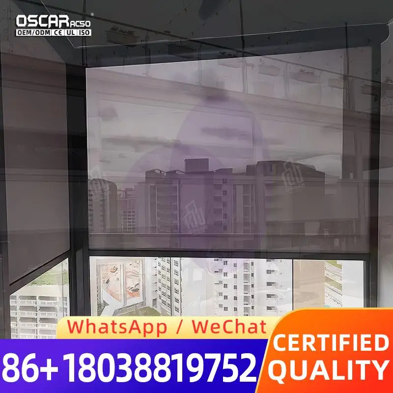 Customized Outdoor Zip Screen External Awnings Windproof Tubular Motor Privacy Roller Blinds for Patio Garden Balcony Rolling sh