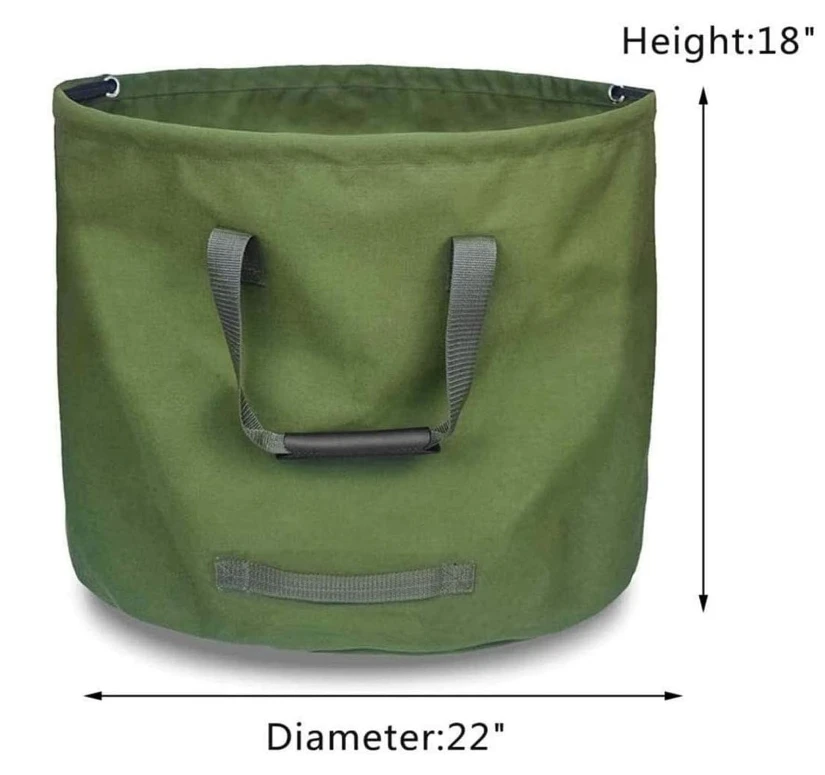 Mydays Outdoor Easy Carry Heavy Duty Waterproof Canvas Portable Reusable Green Garden Waste Storage Bag