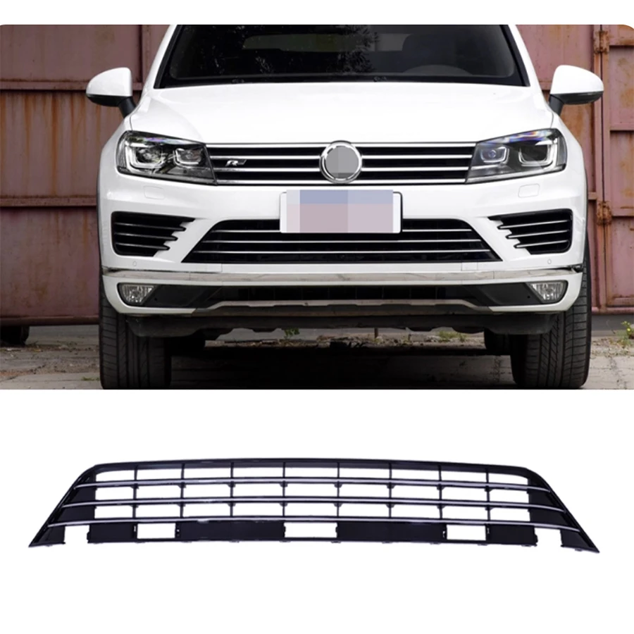 

Glossy Black Chrome Stripe Front Lower Bumper Grille for Volkswagen Touareg 2015-2018 ABS Replacement 7P6853671H Racing Grills