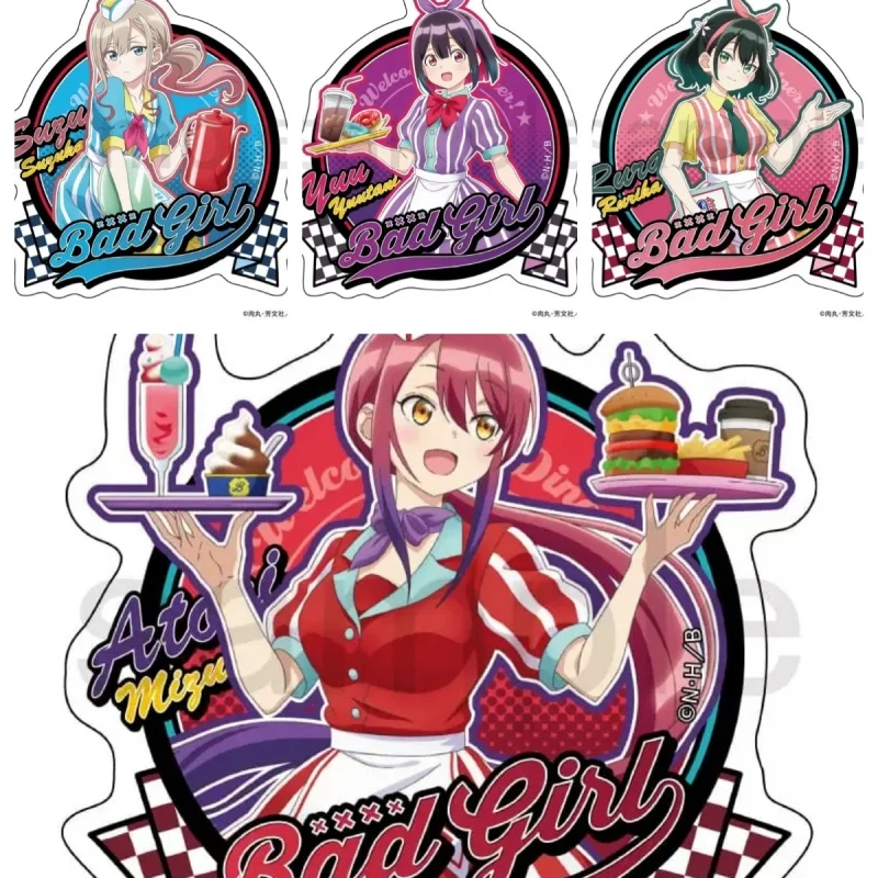 

Bad girl Anime Student schoolbag hangers Waiter series Cute bag decoration items Collectibles HD Acrylic key ring keychain 6CM