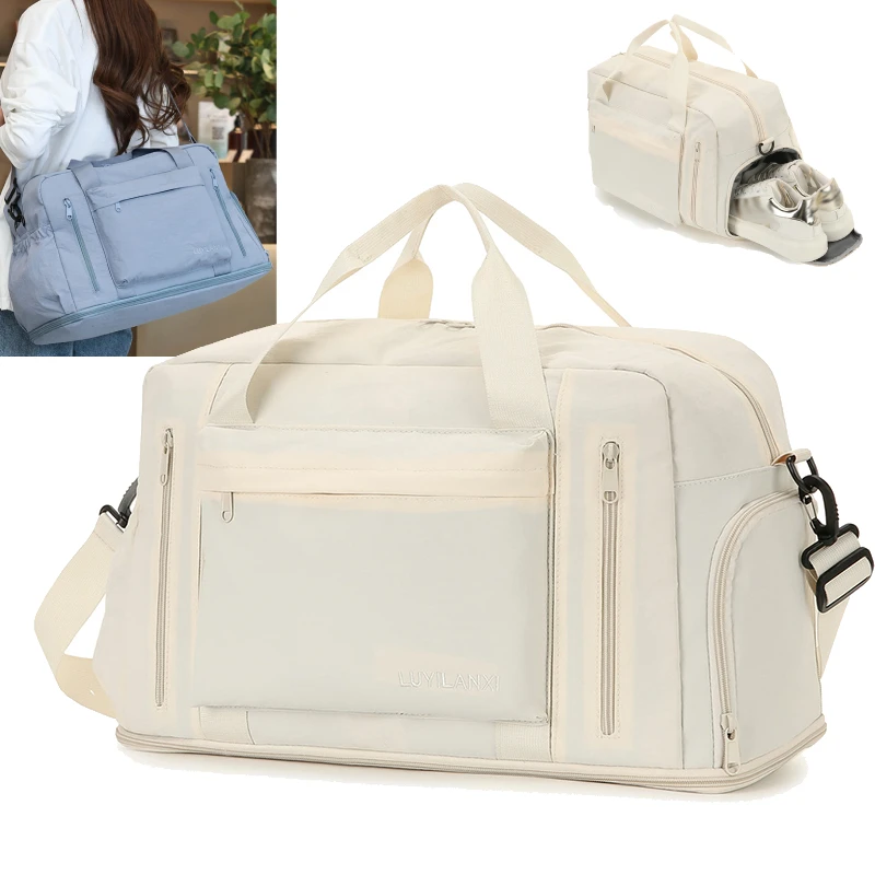 

Fitness Bag Sports Handbag Women Casual Large Capacity Travel Duffel with Shoes Compartment Female Swimming Yoga Crossbody Bag