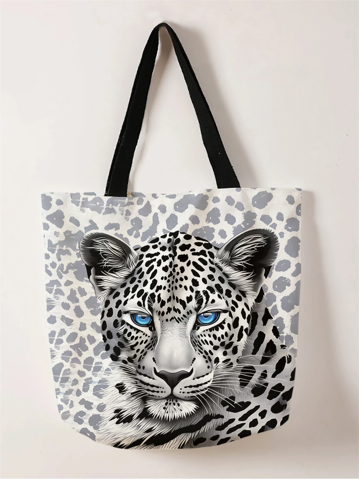 1pc, tiger handbag, reusable fashionable handbag, multifunctional handbag, printed canvas shopping bag