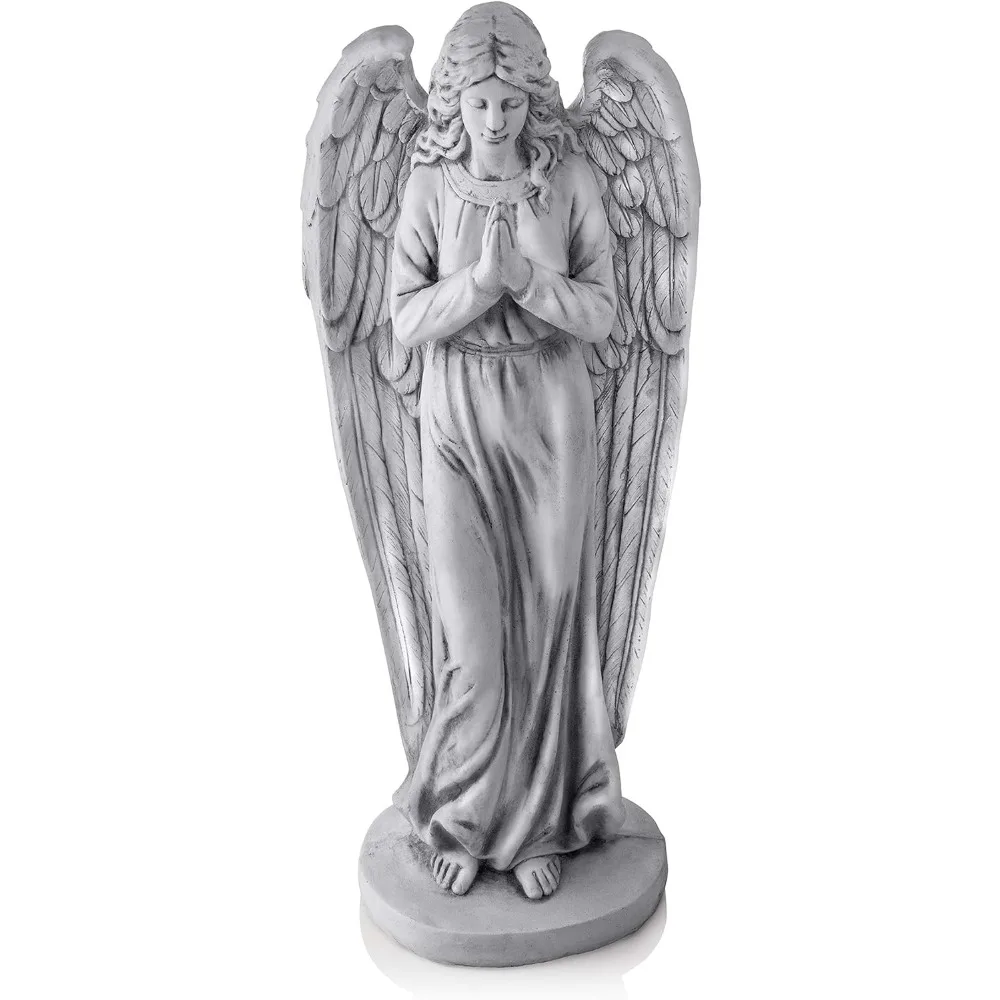 

Tall Indoor and Outdoor Praying Angel Statue, Yard Art Decoration, Home Decorations, Light Gray, Free Shipping