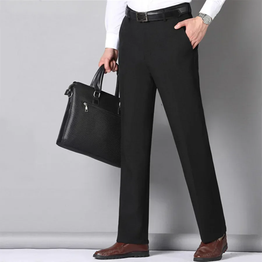 High Quality Italian Style High-waisted Suit Pants Fashion Neapolitan Men's Slim Fit Business Office Social Wedding Trousers
