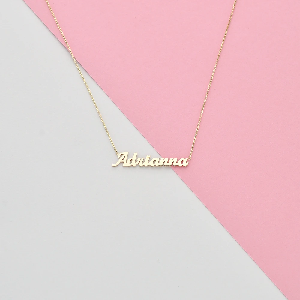 Custom Initial Necklace Women Personalized Cursive Pendant Stainless Steel Choker Chain Unisex Jewelry