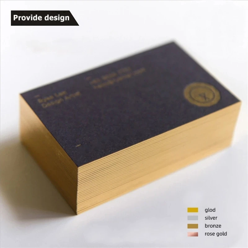 Customized.product.High Quality Black Gold Telephone Embossed Stamping Business Card Printing