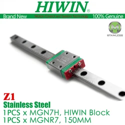 Original HIWIN MGN7H 150MM HIWIN MGN7 MGN7R Linear Rail Stainless Steel Z1 Carriage Block HIWIN Linear Guideway X Axis New