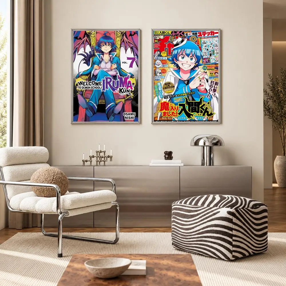Fantasy Comedy Anime Welcome to Demon School! Iruma-kun Poster Self‑Adhesive Waterproof PP Poster Coffee Bar Wall Art Home Decor