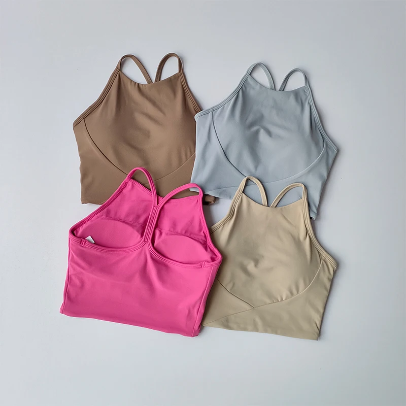 Summer Sports Underwear Women\'s Fitness Running Camisole Shockproof and Sagging Sexy Beauty Back Yoga Bra Quick Drying