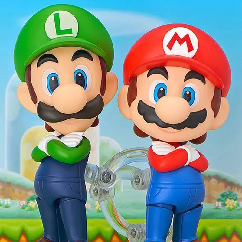 Super Mario Bro Animation Game Peripheral Toys Mario Luigi Action Movable Model Nendoroid Figures Ornament Collection Souvenir