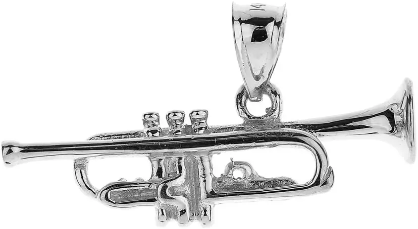 

Sterling Silver Music Charm Trumpet Pendant