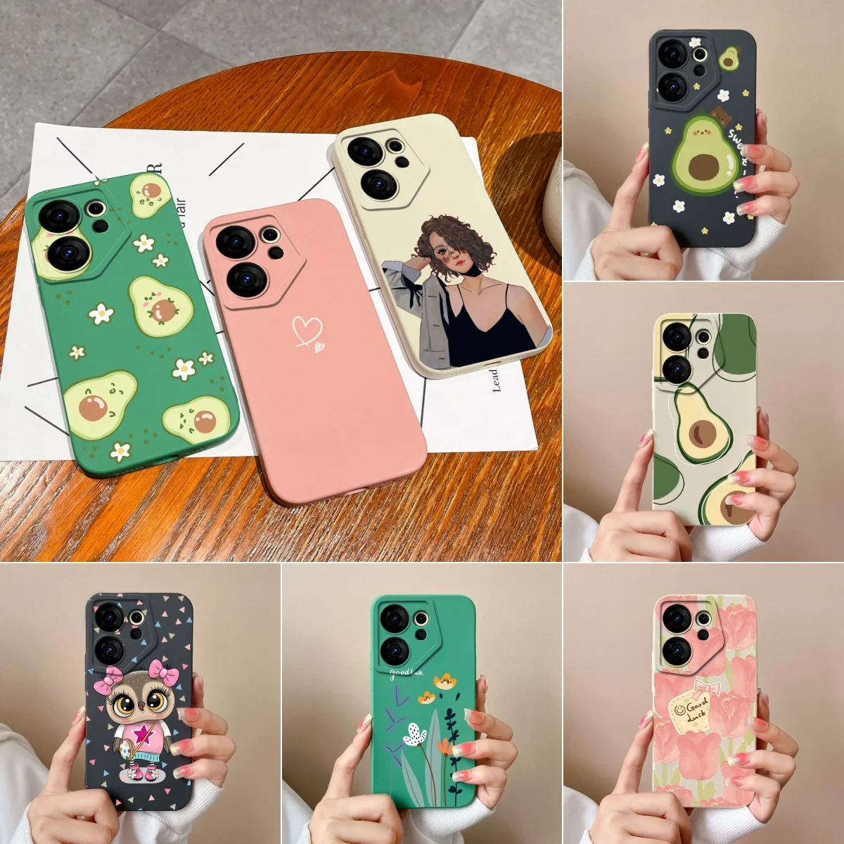 Case For Tecno Camon 20 Premier 5G Soft Silicone Cartoon Avocado Back Cover Camera Protection Coque For Camon 20Premier Fundas