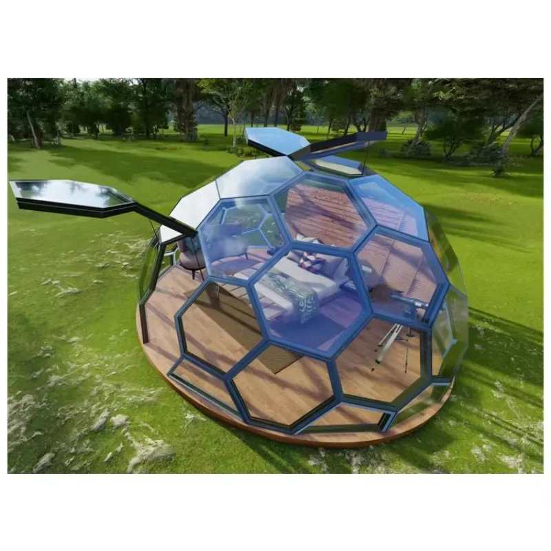 Custom windproof and snow-proof winter house, luxury geodesic glass, computer igloo, dome tent house