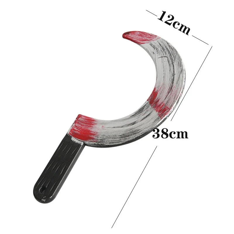 Halloween Bloody Knife  Party Decoration Sharp Plastic Toy Simulation Kitchen Knife Tricky Props Curved Knife Halloween Props